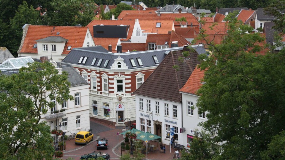 Blick auf die Altstadt von Jever in Ostfriesland